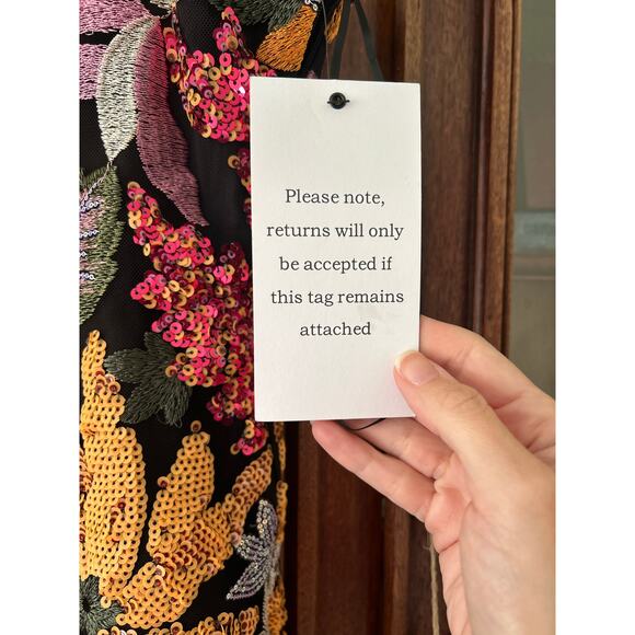 Endless Rose Women's Floral Sequin Sleeveless Mini Dress Size L - Picture 6 of 13